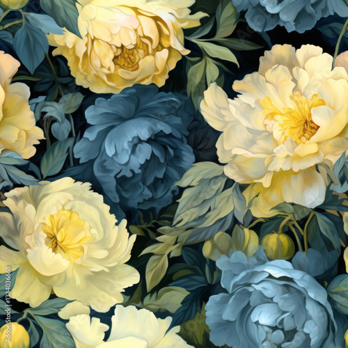 yellow and blue flowers