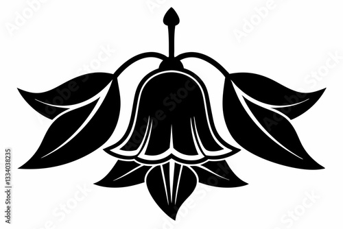 bellflower line art silhouette vector illustration