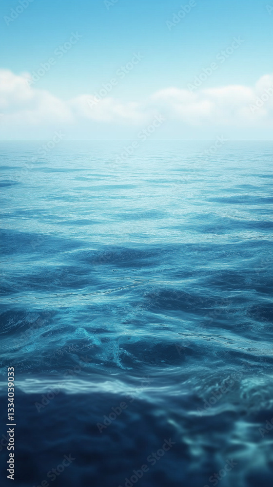Deep blue ocean waves rolling beneath cloudy skies, revealing expansive seascape with powerful, serene marine atmosphere and natural atmospheric depth Deep blue ocean waves rolling beneath cloudy skies, revealing expansive seascape with powerful, serene marine atmosphere and natural atmospheric depth