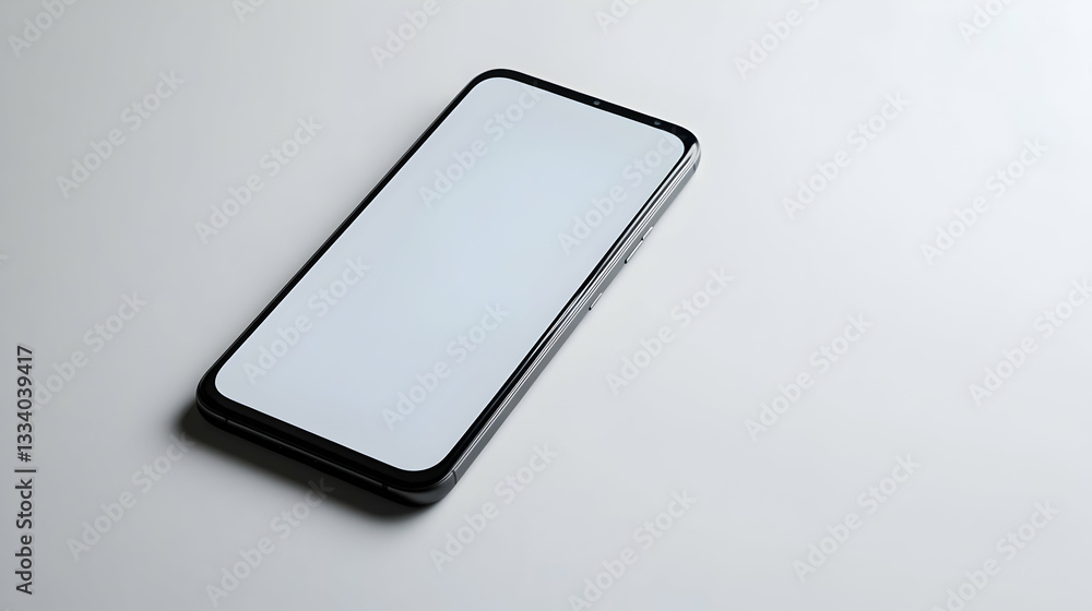 Smartphone mockup with blank screen for app design and mobile technology promotion