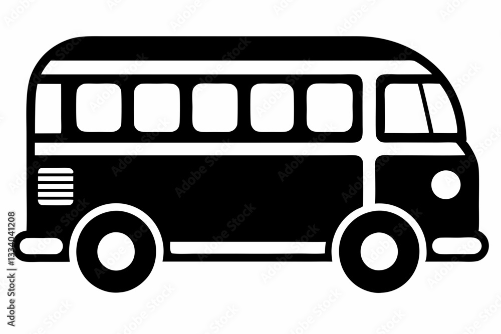 bus icon line art silhouette vector illustration bus icon line art silhouette vector illustration