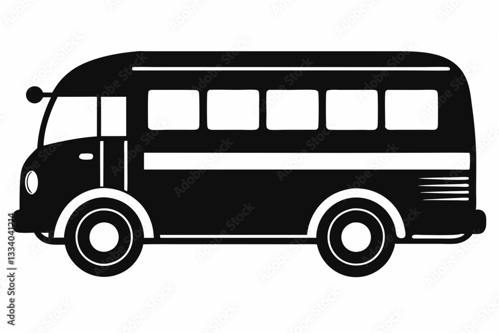 bus icon line art silhouette vector illustration bus icon line art silhouette vector illustration