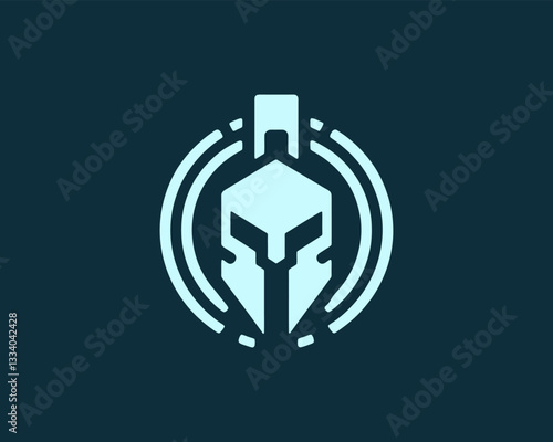 Spartan logo design icon symbol vector illustration. Spartan warrior helmet logo design template