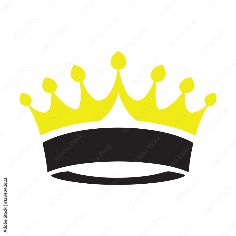 Elegant Yellow and Black Royal Crown Vector – Luxury King and Queen Symbol Elegant Yellow and Black Royal Crown Vector – Luxury King and Queen Symbol