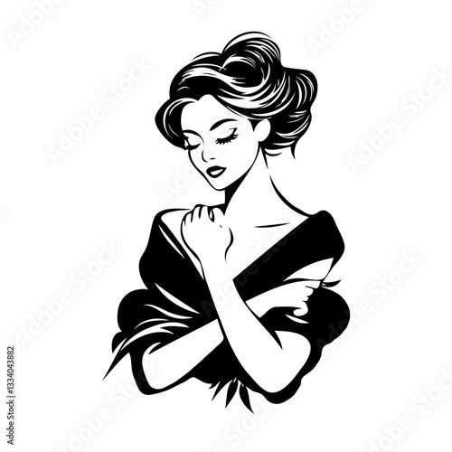 Woman in Shawl with Arms Crossed