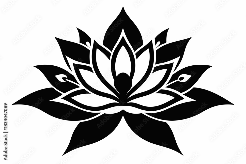 flower icon line art silhouette vector illustration flower icon line art silhouette vector illustration