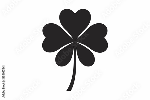 four leaf clover icon line art silhouette vector illustration