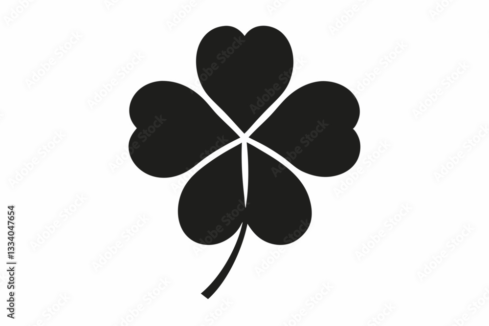 four leaf clover icon line art silhouette vector illustration four leaf clover icon line art silhouette vector illustration