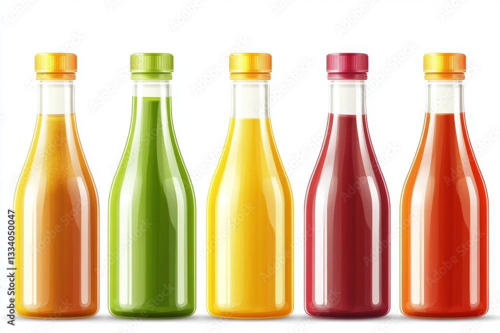 Colorful condiment bottles on white background (2) Colorful condiment bottles on white background (2)