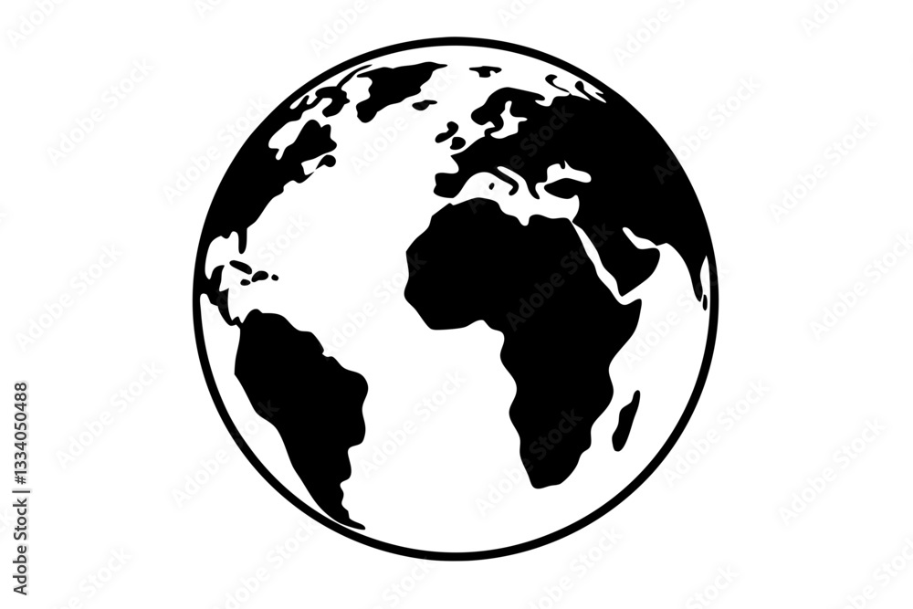 globe line art silhouette vector illustration globe line art silhouette vector illustration