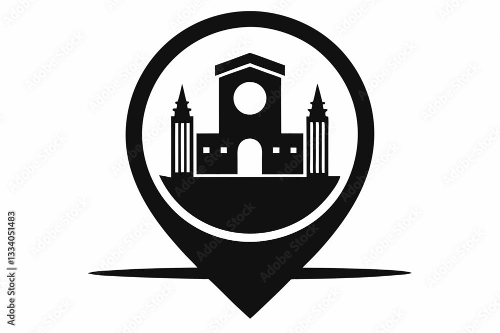 location icon line art silhouette vector illustration location icon line art silhouette vector illustration