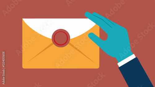 Sealing an Evidence Envelope A gloved hand sealing an evidence envelope with a wax seal demonstrating care in preserving collected evidence.