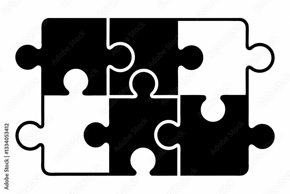 puzzle sign symbol line art silhouette vector illustration puzzle sign symbol line art silhouette vector illustration