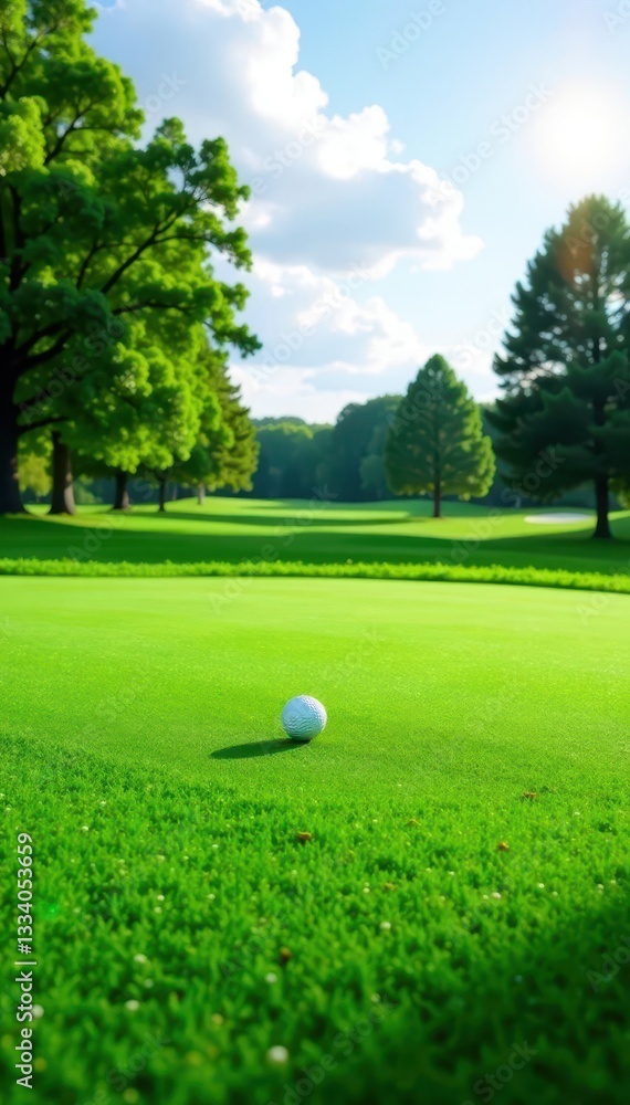 Perfectly manicured golf course putting green, manicured, perspective Perfectly manicured golf course putting green, manicured, perspective