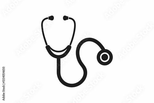 stetoscop icon line art silhouette vector illustration
