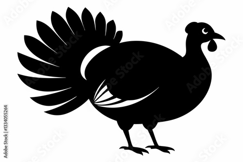 turkey line art silhouette vector illustration