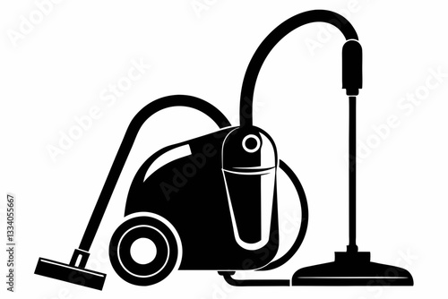 vacuum cleaner line art silhouette vector illustration