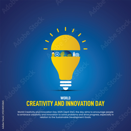 International Creativity and Innovation Day 2025 concept banner, poster, social media post, postcard, greetings card, background, backdrop, web banner, cover design etc.