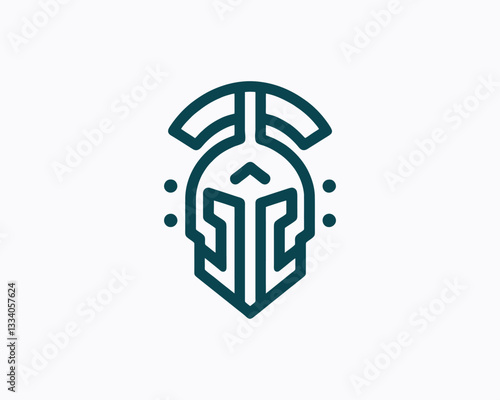 Spartan logo design icon symbol vector illustration. Spartan warrior helmet logo design template