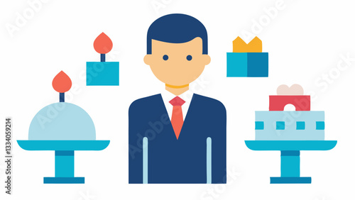 Event Coordination Illustrating a professional coordinating an event