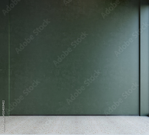 Fototapeta Naklejka Na Ścianę i Meble -  Home and decor and modern living room interior design and green texture wall background. 3D rendering. 