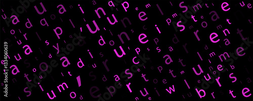 Alphabet in creative chaos unpredictable typography pattern with random characters in energetic, artistic backdrop of abstract concept and digital art