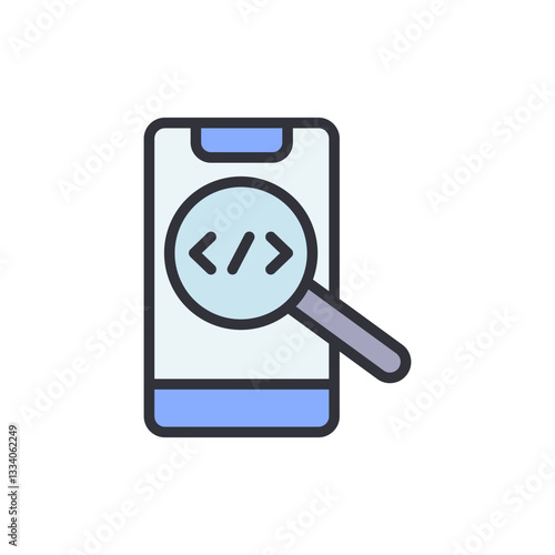 APP development colored icons, minimalist vector illustration ,simple transparent graphic element .Isolated on white background