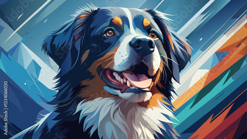 Happy and friendly dog with a bright smile and shiny fur.