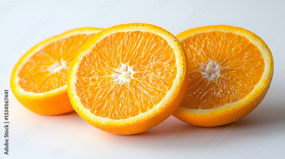 Sliced Oranges Isolated on White Background Sliced Oranges Isolated on White Background