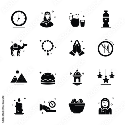 Basic RGBGrab this handy glyph collection depicting ramadan month icons 