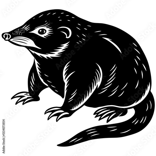 a detailed illustration of a black mole