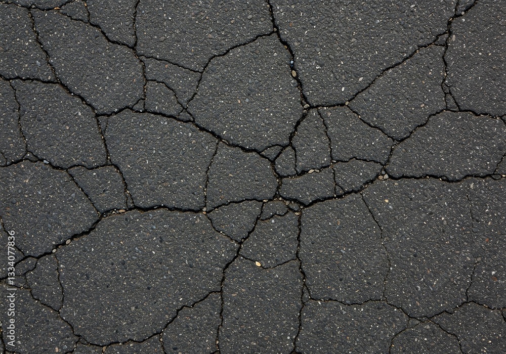 Fototapeta premium Broken Asphalt: Crack Surface Detail