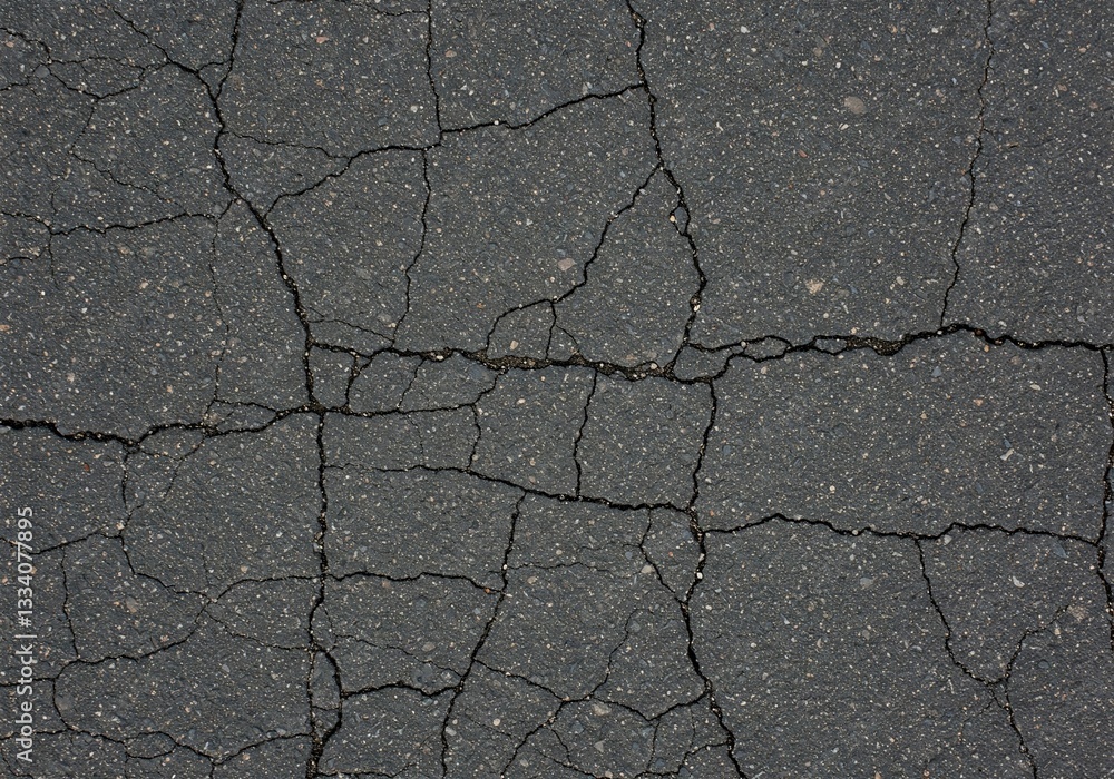 Obraz premium Grungy Asphalt: Cracked Road Pattern
