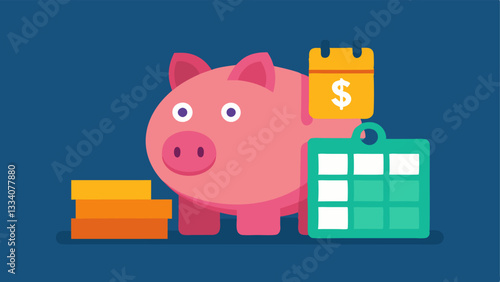 Emergency Fund A digital piggy bank labeled Emergency Fund next to stacks of cash and a calendar. This highlights the importance of having extra funds set aside for both business