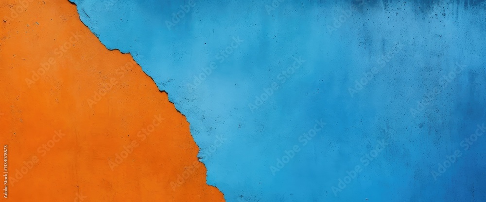 Blue and orange grunge texture concrete wall banner blank background Blue and orange grunge texture concrete wall banner blank background