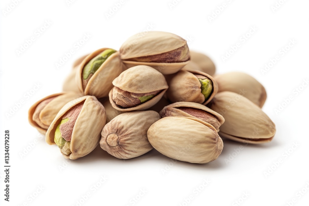 Pile of pistachios on white background (4) Pile of pistachios on white background (4)