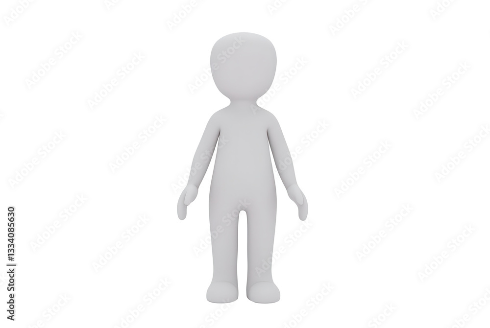 Simple 3D Character Model with Plain Neutral Design for Creative Use Simple 3D Character Model with Plain Neutral Design for Creative Use