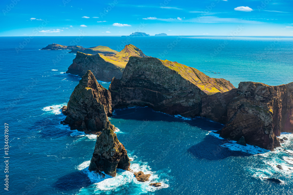 View of one of the best sights of Madeira Island. Cape Ponta de São Lourenço, Madeira Island, Portugal