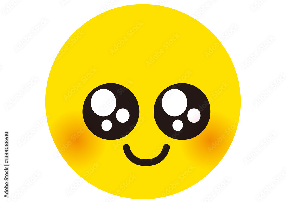 Fototapeta premium スマイル,ニコニコ,笑顔,顔,かわいい,顔文字,絵文字,マーク,ニコちゃん,優しい,黄色,表情,アイコン,にっこり,うるうる,笑う,記号,単体,気持ち,明るい,シンボル,ポップ,シンプル,丸,イラスト,幸せ,幸福,感情,ピクト,表示,人物,円,ワンポイント,ポイント,デザイン,商用フリー,フリー素材,素材