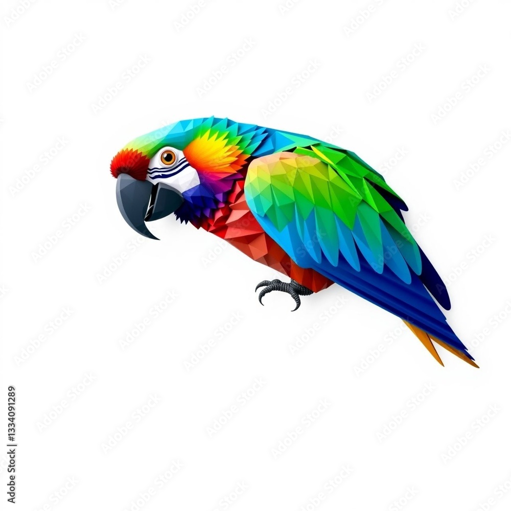 Fototapeta premium Colorful geometric parrot illustration