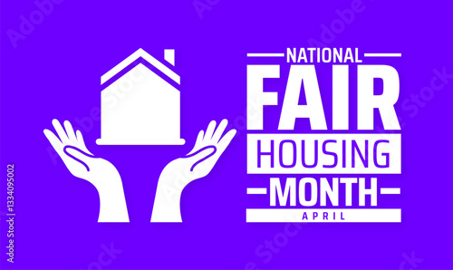 National Fair Housing Month geometric shape pattern background banner or poster design template. observed every year in  April. Holiday concept. Use to any Template, card, poster, placard, template.