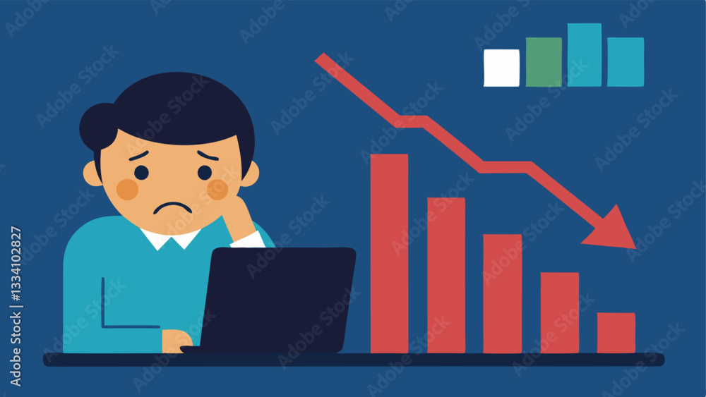 Falling Stock Market Graph A downwardtrending graph with stock market symbols showing a stark decline while a concerned investor gazes at the screen. Falling Stock Market Graph A downwardtrending graph with stock market symbols showing a stark decline while a concerned investor gazes at the screen.