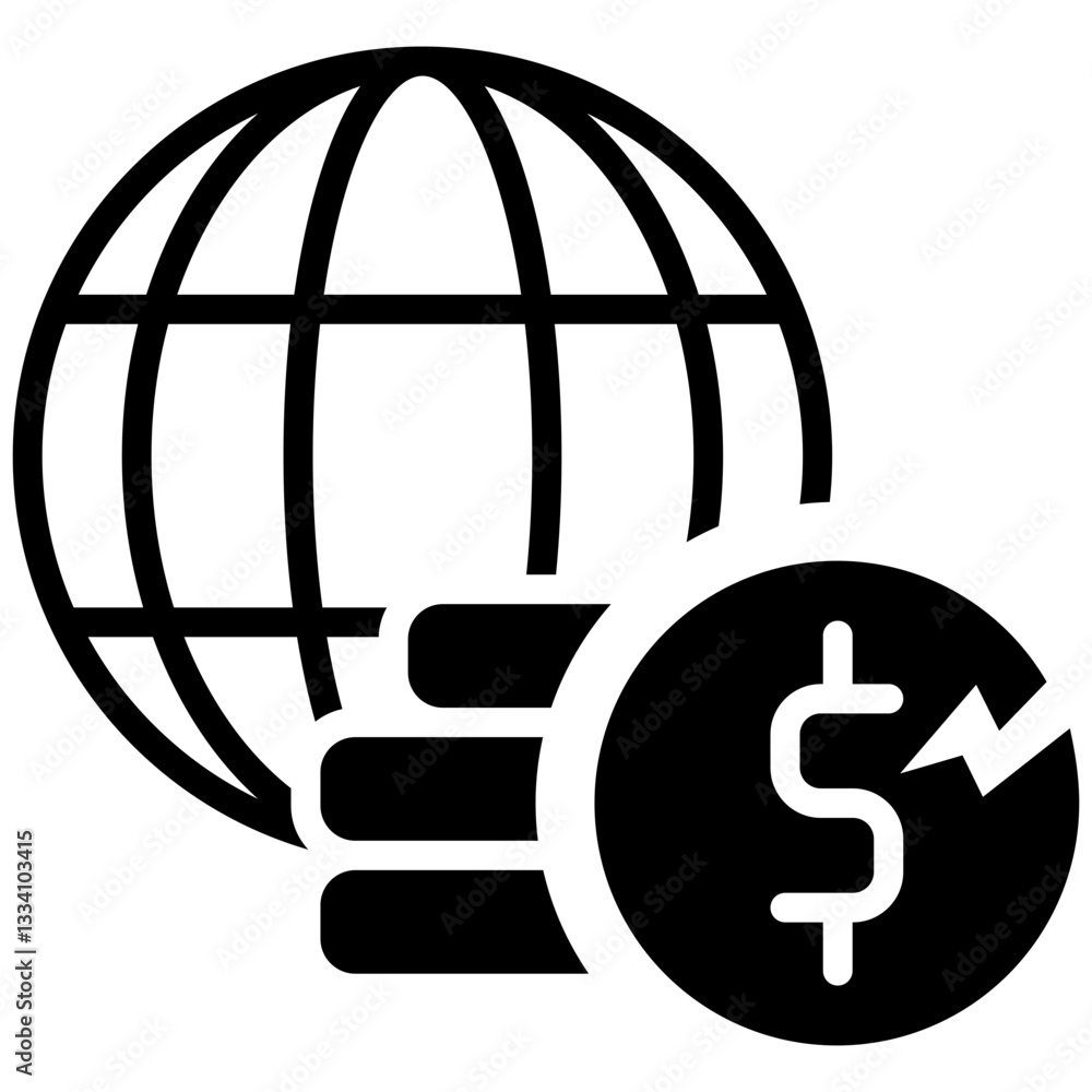 Recession icon in Glyph Style. Simple Vector Design. Simple Vector Glyph Icon Recession icon in Glyph Style. Simple Vector Design. Simple Vector Glyph Icon