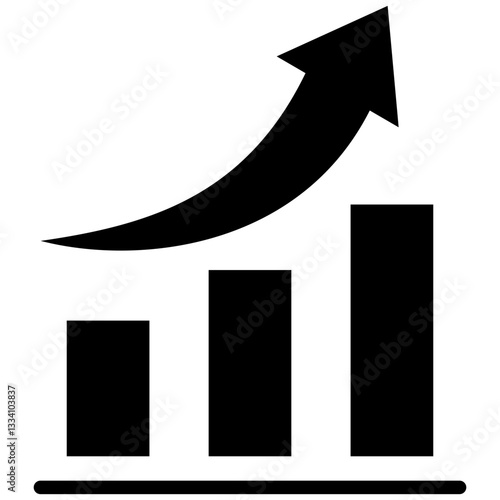 Growth icon in Glyph Style. Simple Vector Design. Simple Vector Glyph Icon