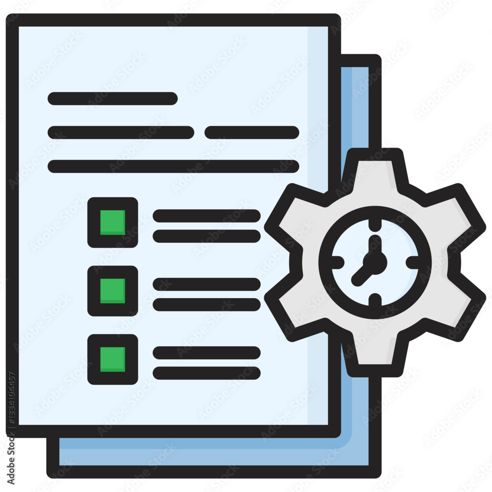 Planning icon in Flat Color Style With Outline. Simple Vector Design. Simple Vector Flat Icon Planning icon in Flat Color Style With Outline. Simple Vector Design. Simple Vector Flat Icon