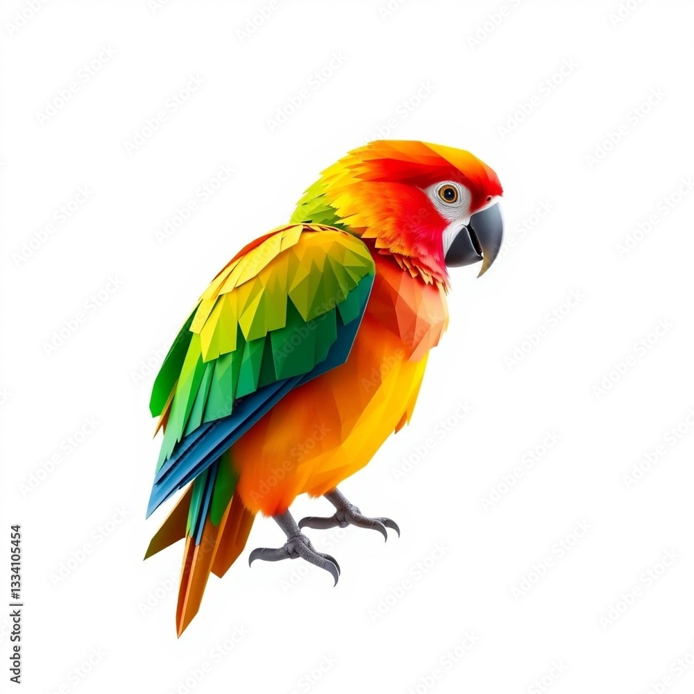 Obraz premium Colorful geometric representation of a parrot