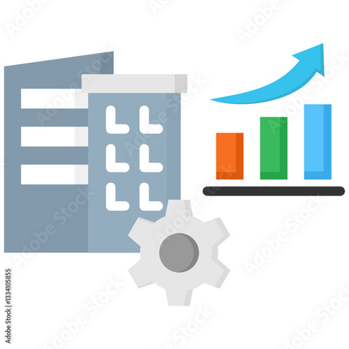 Developing icon in Flat Color Style. Simple Vector Design. Simple Vector Flat Icon