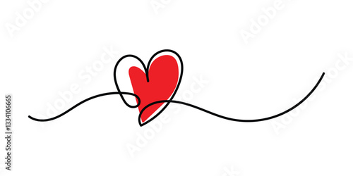 Heart doodles vector line art, heart illustration border, love symbol collection, isolated