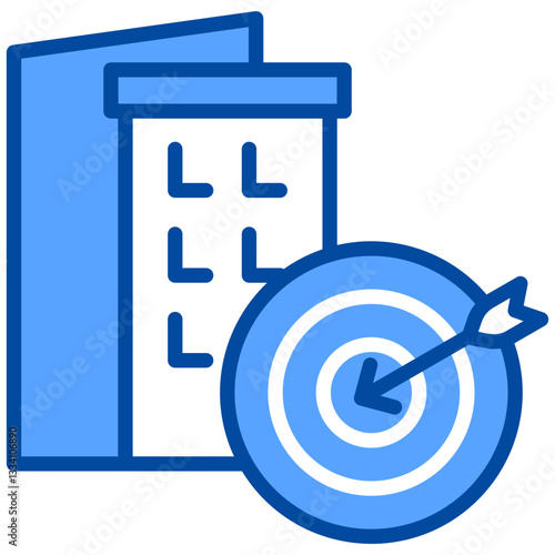 Target icon in Blue Color Style. Simple Vector Design. Simple Vector Flat Icon