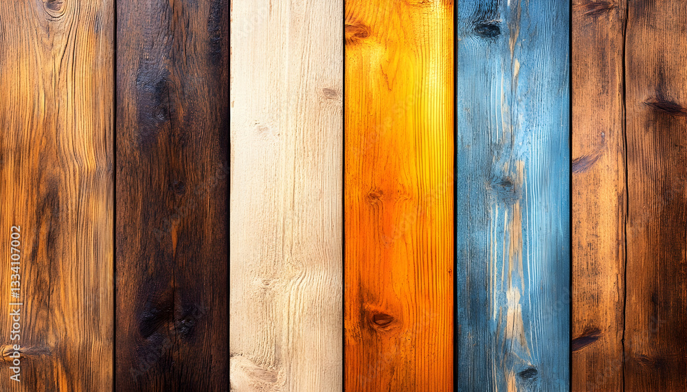 Fototapeta premium Colorful vertical wood planks background